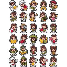 Dekorif Sevimli Karakterler Chibi Sticker Seti 150 Adet - 5'li Mega Paket - Laptop Defter Ajanda