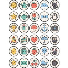 Dekorif 30 Adet Sevimli Karakter Sticker Seti - Defter Laptop Ajanda Için