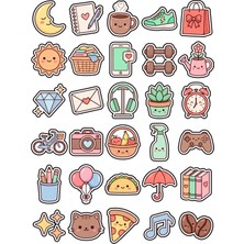 Dekorif 30 Adet Sevimli Planlayıcı Sticker Seti - Ajanda Defter Telefon Için