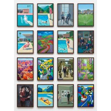 Dekorif David Hockney Tabloları 16'lı Sticker Seti Laptop Defter Ajanda Etiketi