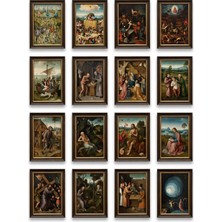 Dekorif Hieronymus Bosch Tabloları 16'lı Sticker Seti Laptop Defter Etiketi