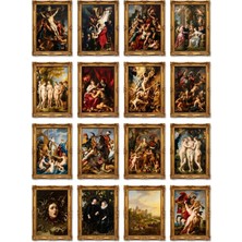 Dekorif Peter Paul Rubens Tabloları 16'lı Sticker Seti Laptop Defter Ajanda Etiketi