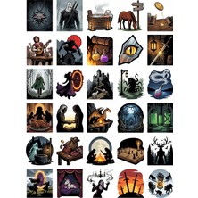 Dekorif 30 Adet The Witcher Temalı Sticker Seti - Laptop Defter Telefon Için
