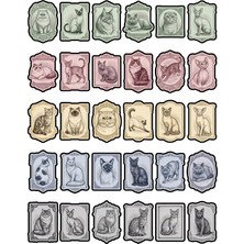 Dekorif 30 Adet Vintage Kedi Pulu Sticker Seti - Defter Ajanda Scrapbook Için Estetik Paket