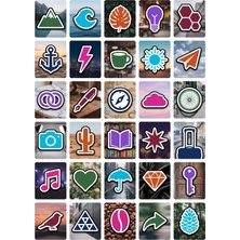Dekorif Botanik Doğa Sticker Seti 150 Adet - 5'li Mega Paket NO18 - Laptop Defter Ajanda