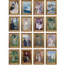 Dekorif Berthe Morisot Tabloları 16'lı Sticker Seti Laptop Defter Planlayıcı Etiket