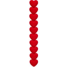 Nes Design Kırmızı Kalp Saç Küpesi 10'lu