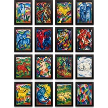 Dekorif Franz Marc Tabloları 16'lı Sticker Seti Laptop Defter Telefon Etiketi