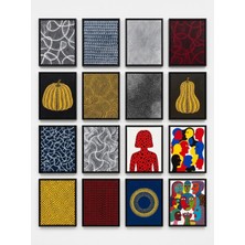 Dekorif Yayoi Kusama Eserleri 16'lı Sticker Seti Laptop Defter Ajanda Etiket