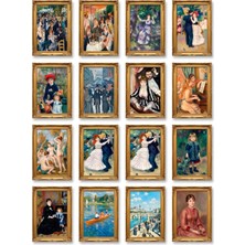 Dekorif Renoir Tabloları 16'lı Sticker Seti Laptop Defter Planlayıcı Etiket