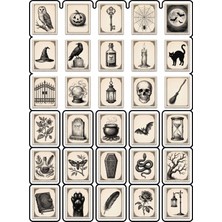 Dekorif Cadılar Bayramı Gotik Sticker Seti 150 Adet - 5'li Mega Paket NO26 - Laptop Defter Ajanda