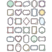 Dekorif 30 Adet Pastel Çerçeve Sticker Seti - Ajanda Defter Scrapbook