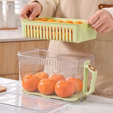 Masa Dostu Buzdolabı Saklama Kabı - Süzgeçli Organizer - Vakum Mühürlü Kapak