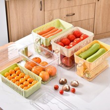 Veraura Lifestyle Buzdolabı Saklama Kabı - Süzgeçli Organizer - Vakum Mühürlü Kapak