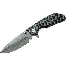 Cotton Soft Damascus Dms 2 16 Gri Kamp Çakı 21CM- Yarı Otomatik, Kemerlikli, Metal Sap
