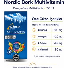 Nordic Bork Omega-3 ve Multivitamin Sıvı Takviye 150 ml