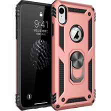 Apple iPhone Xr Kılıf Sofya Yüzüklü Silikon Kapak - Rose