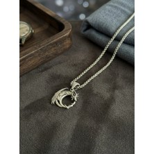 Velcari Ejderha Figürlü Minimalist Stil Paslanmaz Çelik Erkek Kolye