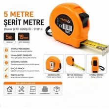 Yaco YC-020519 Çelik Şerit Metre 5X19 mm Şerit Metre 5 Metre