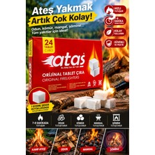 Ataş Soba Tutuşturucu Tablet Çıra 24 Parça | Şömine, Mangal ve Kamp Ateşi Yakma Aparatı