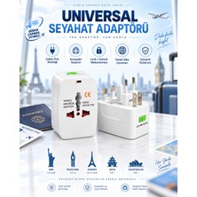 Seyahat Adaptörü Universal Dünya Çapında Uyumlu Çoklu Priz Dönüştürücü Avrupa Abd Ingiltere Asya Avustralya Türkiye