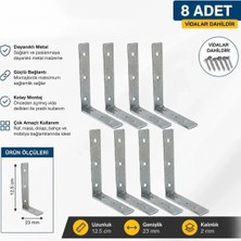 BAS Baş Metal Bs8 125X125 mm Metal L Bağlantı Aparatı L Köşe Bağlantı (8 Adet)