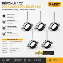 Mercure MC12 Trifonlu Doğalgaz Boru Kelepçesi 1/2'' Uzun Trifonlu Vida (5 Adet)
