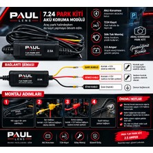 Paul Type-C Girişli 7/24 Araç Kamerası Park Modu Bağlantı Kiti Hardwire Kit 3 Metre Sigorta Girişli