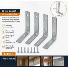 BAS Baş Metal 125X125 mm Metal L Bağlantı Aparatı L Köşe Bağlantı (4 Adet)