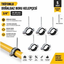 Mercure MC34 Trifonlu Doğalgaz Boru Kelepçesi 3/4'' Kısa Trifonlu Vida (5 Adet)