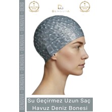 Floranova #bone Uzun Saç Kaymaz Su Geçirmez Sızdırmaz Yüzücü Deniz Bonesi Elastik Bez Yüzme Şapkası