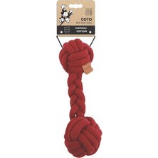 Red Duo Ball Örgü Köpek Oyuncağı 28 cm