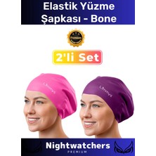Floranova Deluxe Su Geçirmez Sızdırmaz Renkli Silikon Yüzücü Havuz Deniz Bone Elastik Yüzme Şapkası 2'li Set