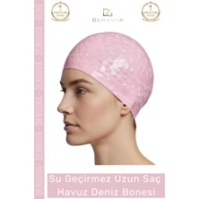 Floranova #bone Uzun Saç Kaymaz Su Geçirmez Sızdırmaz Yüzücü Deniz Bonesi Elastik Bez Yüzme Şapkası