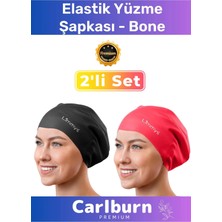 Floranova Premium Su Geçirmez Sızdırmaz Renkli Silikon Yüzücü Havuz Deniz Bone Elastik Yüzme Şapkası 2li Set