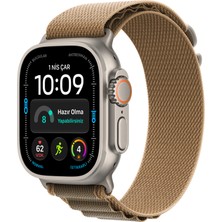 Apple Watch Ultra 4 Gps + Cellular, 49 mm Natürel Titanyum Kasa ve Çöl Rengi Alpine Loop - Orta Boy