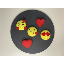 Bezos 3D Baskı 5li Emoji Magnet Seti - Eğlenceli Buzdolabı ve Pano Süsü