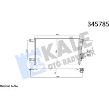 Kale 345785 Klima Radyatörü (Kondenser) Mitsubishi L200 2.5l 4D56 K64T K74T 96-07 (575 x 338 x 16) 7812A035-MR360415-MR398788