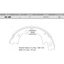 SANGSIN Sangsın SA045 Arka Kampana Pabuç Balata Kıa K2500 2.5l D4BH Tcı 00-> OK71F3328Z