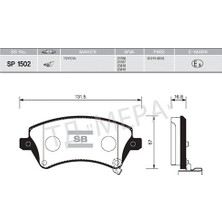 SANGSIN Sangsın SP1502 Ön Fren Balata Toyota Corolla 1.4l 1.6l 4zz-Fe 3zz-Fe ZZE120 ZZE121 Vvti 02-06 / 1.4l 1ndtv NDE120 04-06 0446502061-0446502130-04465YZZDC