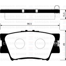 SANGSIN Sangsın SP2081 Arka Fren Balata Toyota Rav4 2,0l 1AZ-FE ACA30 ACA31 06-12 / 2,0l 1AD-FTV D4-D ALA40 12-> 0446606070-0446606090-0446642060