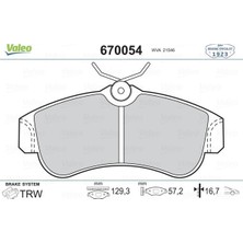 Valeo 670054 Ön Fren Balata Nissan Primera 1,6l GA16DE P11 97-98 410602F025-410604M525-41060BM425