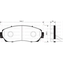 SANGSIN Sangsın SP2115A Ön Balata Disk Honda Cr-V 15> (Üstten Delikli) 45022T0AA00-45022T0AA01-45022TK8A00