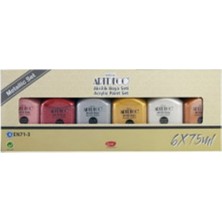 Artdeco 6x75 ml Metalik Renk Akrilik Boya Seti Hızlı Kuruma Özelliği ile Hobi İçin Uygun