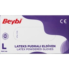 Beybi Pudralı Muayene Eldiveni L 100 Lü