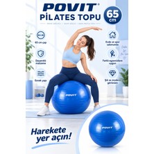 Povit Pilates Topu 65 cm - Dayanıklı Malzeme - Şık ve Modern Görünüm - Esnek Yapı