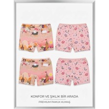 Demir İç Giyim 9-10 Yaş Arası Kız Çocukları Için 4'lü Boxer-Külot