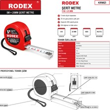 Rodex 5 Metre × 25 mm Kırmızı Şerit Metre