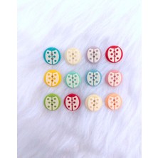 Zedhobi 60 Adet 15 Mm Karışık Renkli Uğur Böceği Desenli Düğme