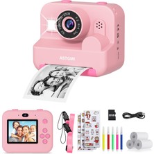 Astgmı Selfie'li Çocuk Şipşak Kamerası 1080P Hd Fotoğrafların Anında Baskısı, Doğum Günü Hediyesi Noel 3 4 5 6 8 7 9 10 11 Yaşından 5 Hediye Oyuncak Kız Erkek (Kırmızı)